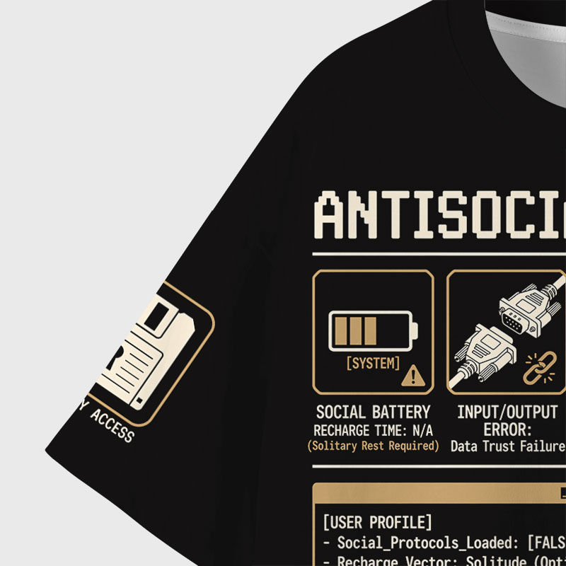 Antisocial OS Geek Eco Oversized Graphic Tees
