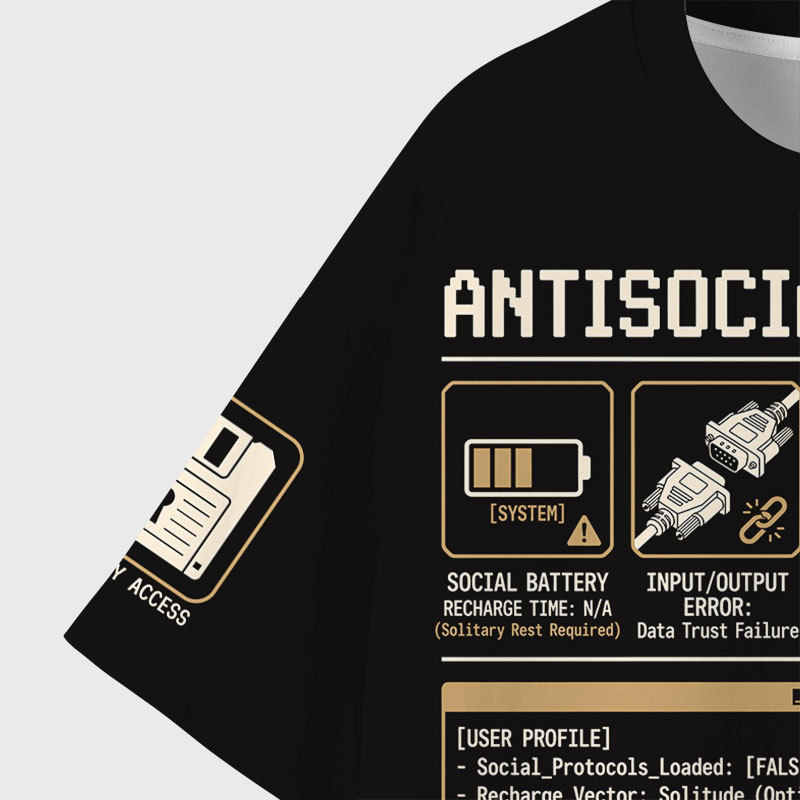 Antisocial OS Geek Eco Oversized Graphic Tees