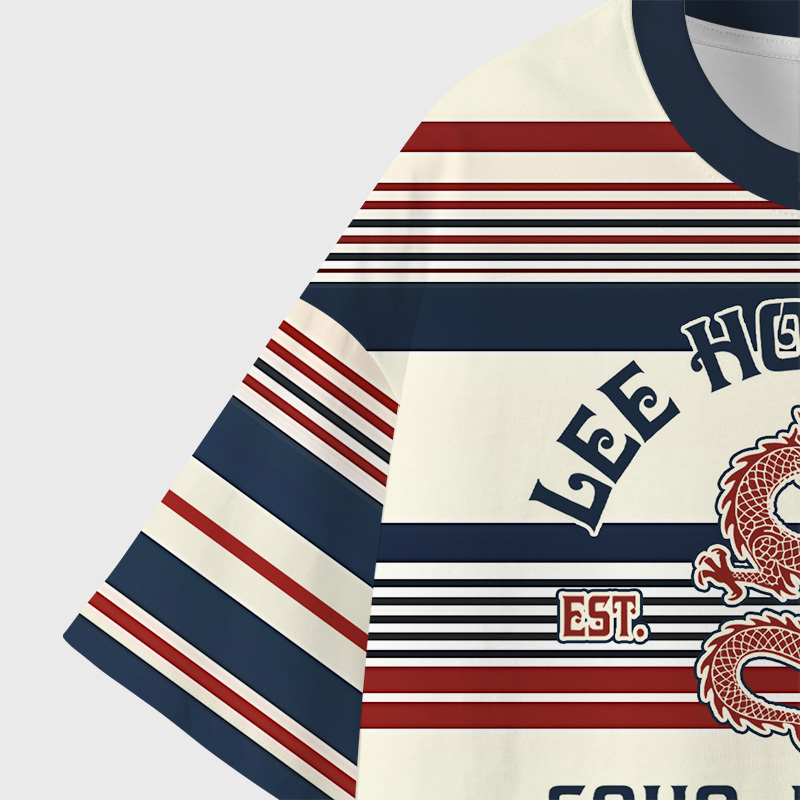 Lee Ho Fooks Restaurant Striped Geek Eco Oversized Graphic Tees