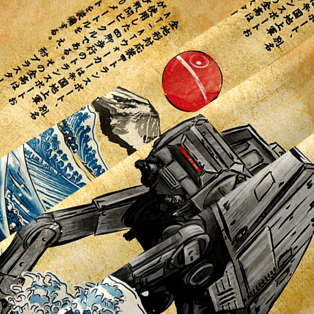 Ukiyo-e ATAT Spacewars Button Up Pocket Shirt
