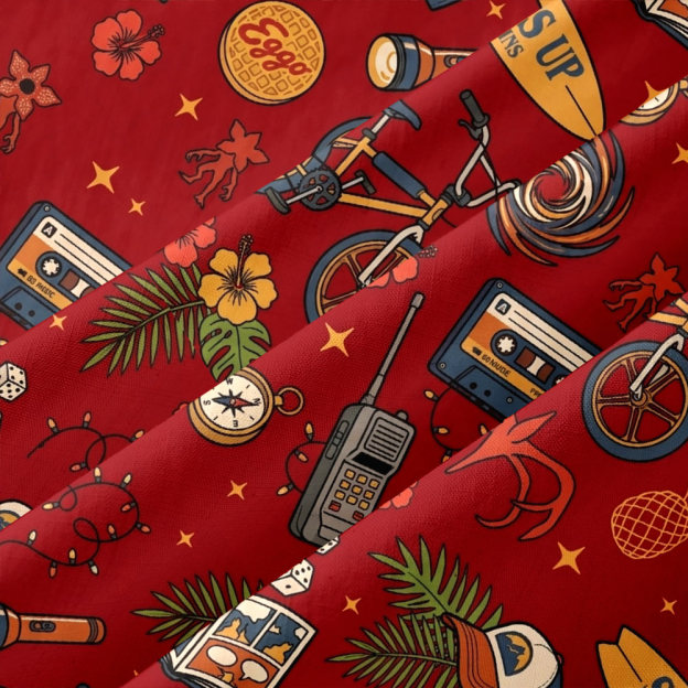 80s Mystery Squad Retro Icons Button Up Pocket Shirt