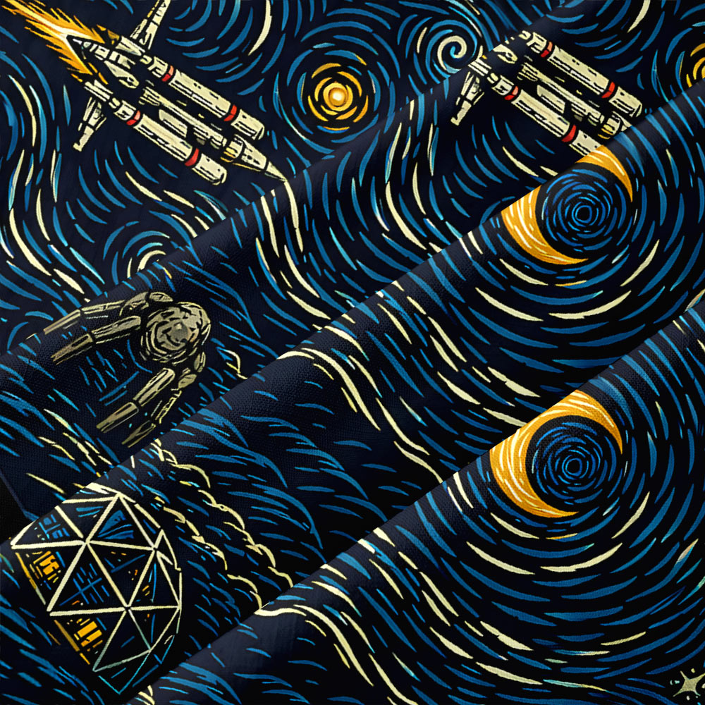 Starry Night Savior Galactic Mission Button Up Pocket Shirt