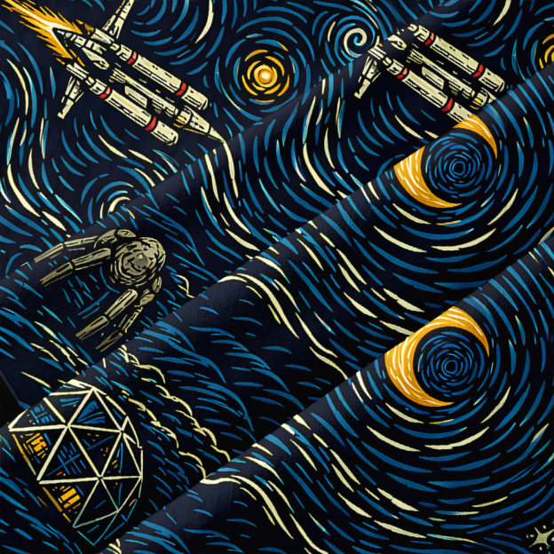 Starry Night Savior Galactic Mission Button Up Pocket Shirt