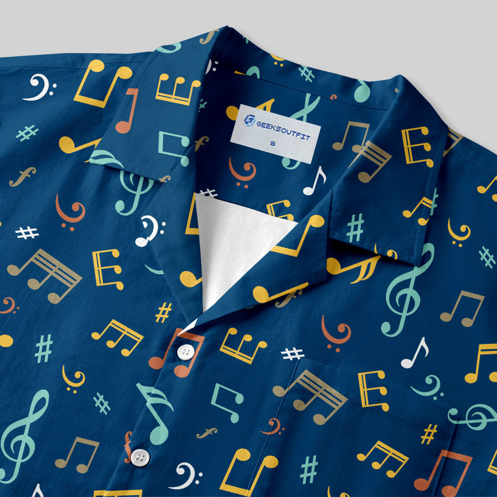 Musical Notes Button Up Pocket Shirt