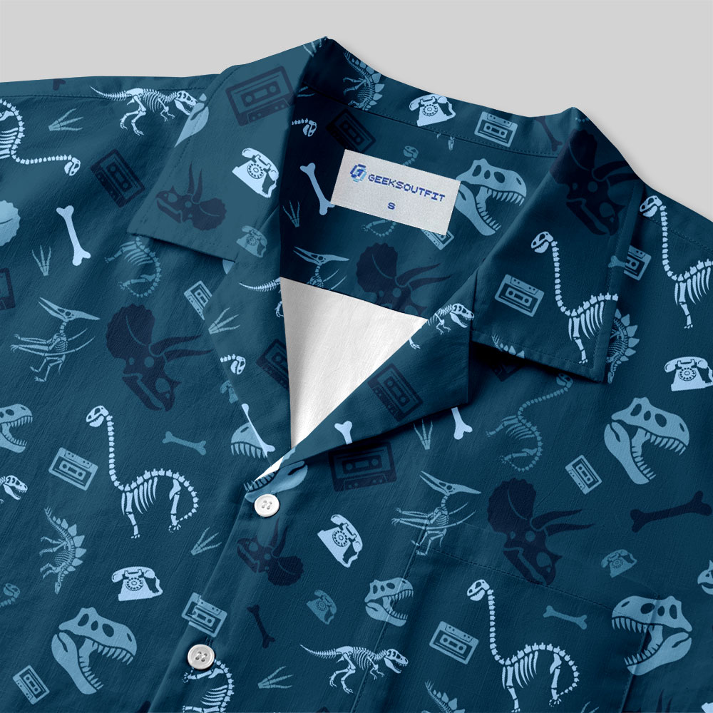 Dinosaur Fossil Button Up Pocket Shirt