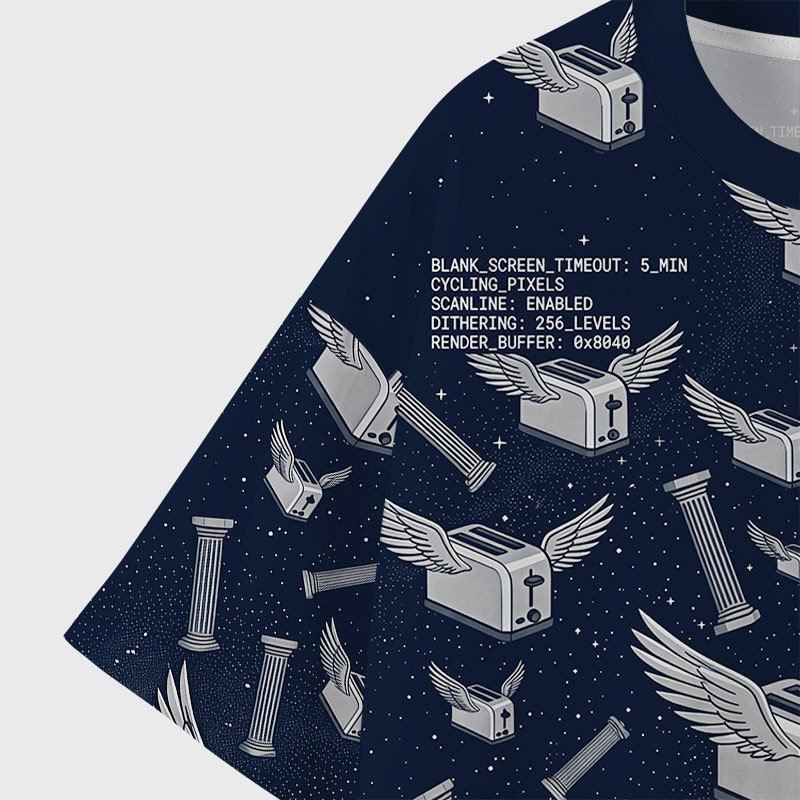90s Screensaver Toaster Geek Eco Oversized Graphic Tees
