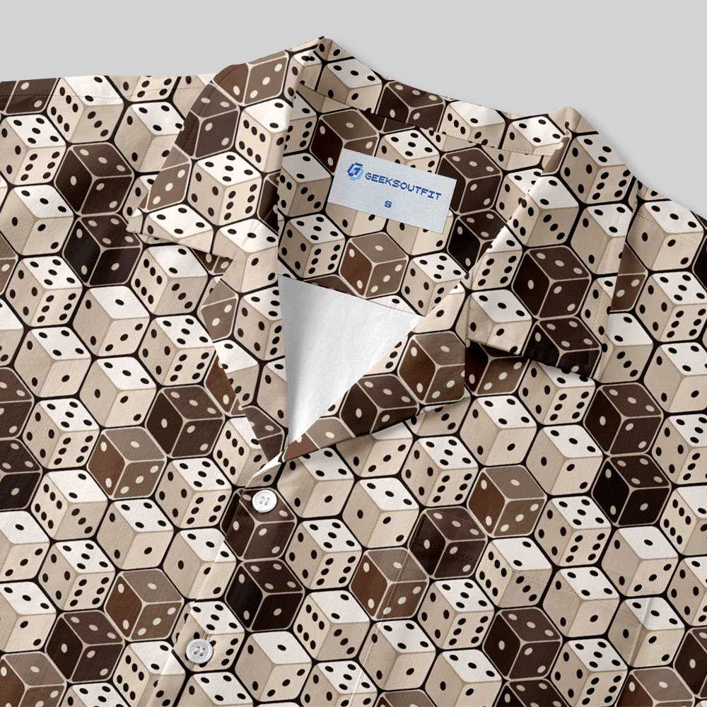 Board Game Dice Button Up Pocket Shirt