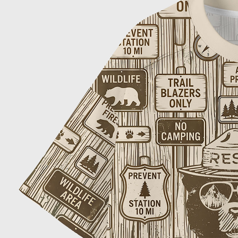 Eco Conservation Hiker Geek Eco Oversized Graphic Tees