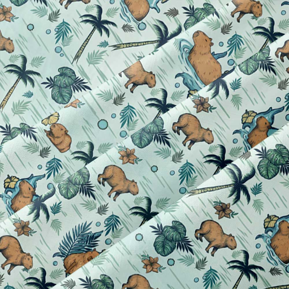 Island Capybara Button Up Pocket Shirt