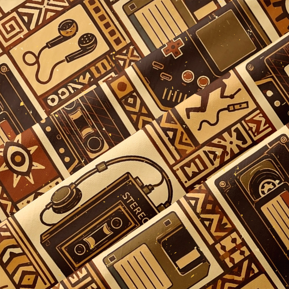 Digital Artifacts Tribal Button Up Pocket Shirt