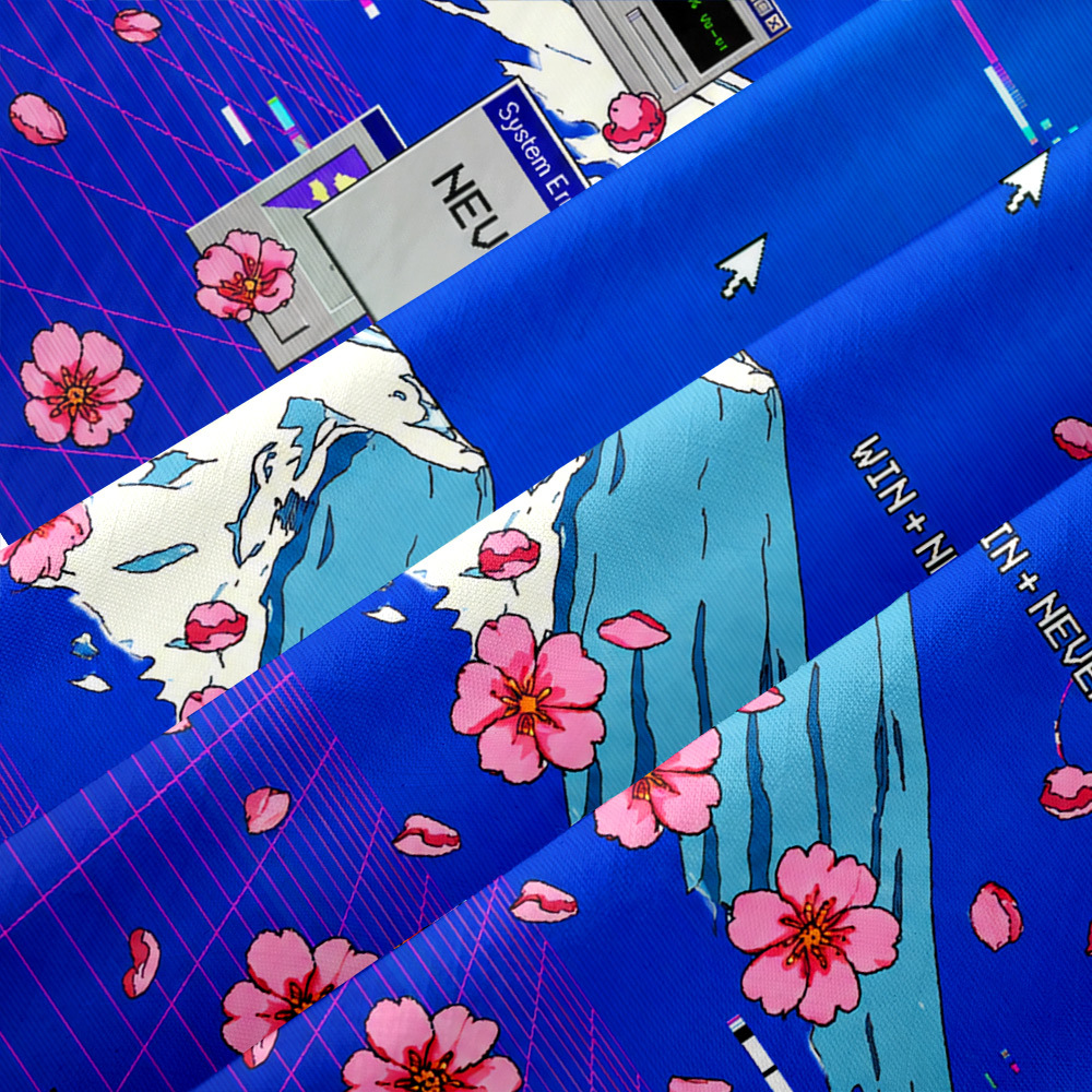 Vaporwave Desktop Retro OS Glitch Button Up Pocket Shirt