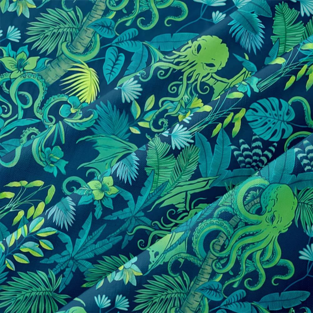 Tropical Cthulhu Paradise Button Up Pocket Shirt