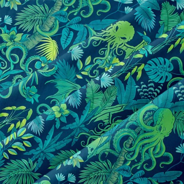 Tropical Cthulhu Paradise Button Up Pocket Shirt