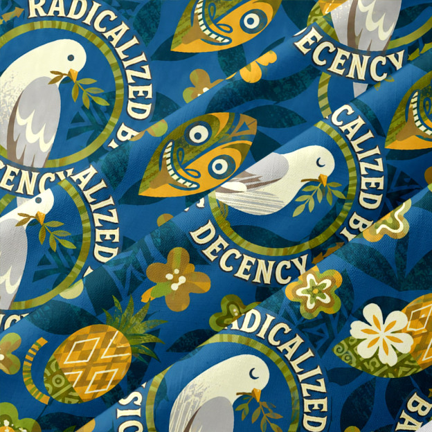 Radicalized by basic decency Tropical Dove Hawaiian Button Up Pocket Shirt