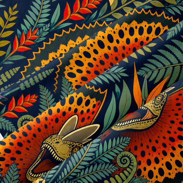 Dilophosaurus Tropical Rainforest Button Up Pocket Shirt