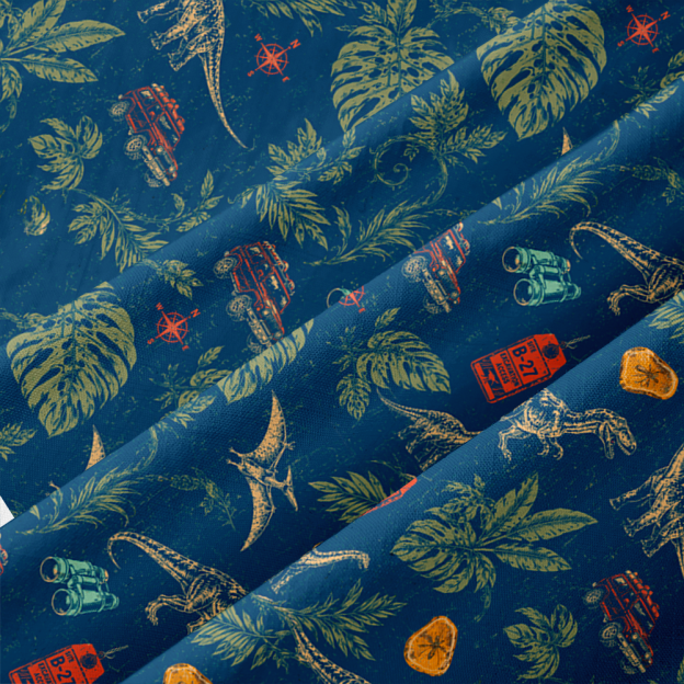 Rainforest Dino Trek Vacation Resort Button Up Pocket Shirt