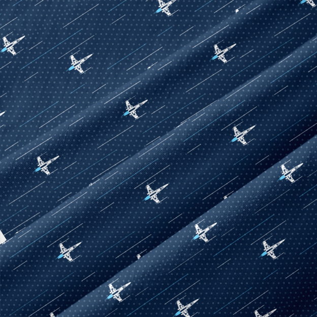 Aerospace Fighter Navy Tropical Button Up Pocket Shirt