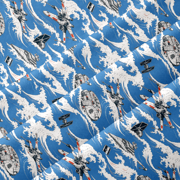Interstellar Combat Craft Japanese Wave Button Up Pocket Shirt