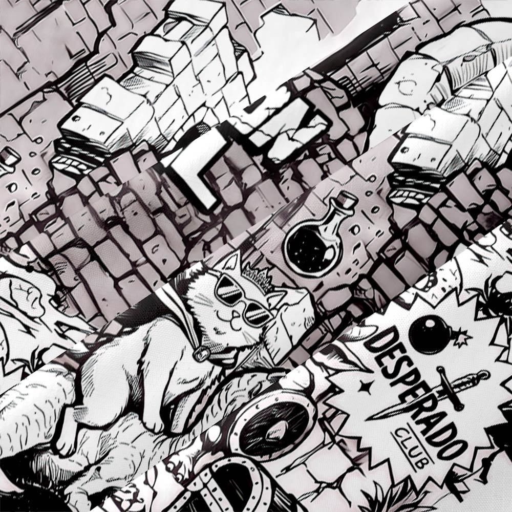 Carl & Donut Dungeon Raid Comic Panel Button Up Pocket Shirt