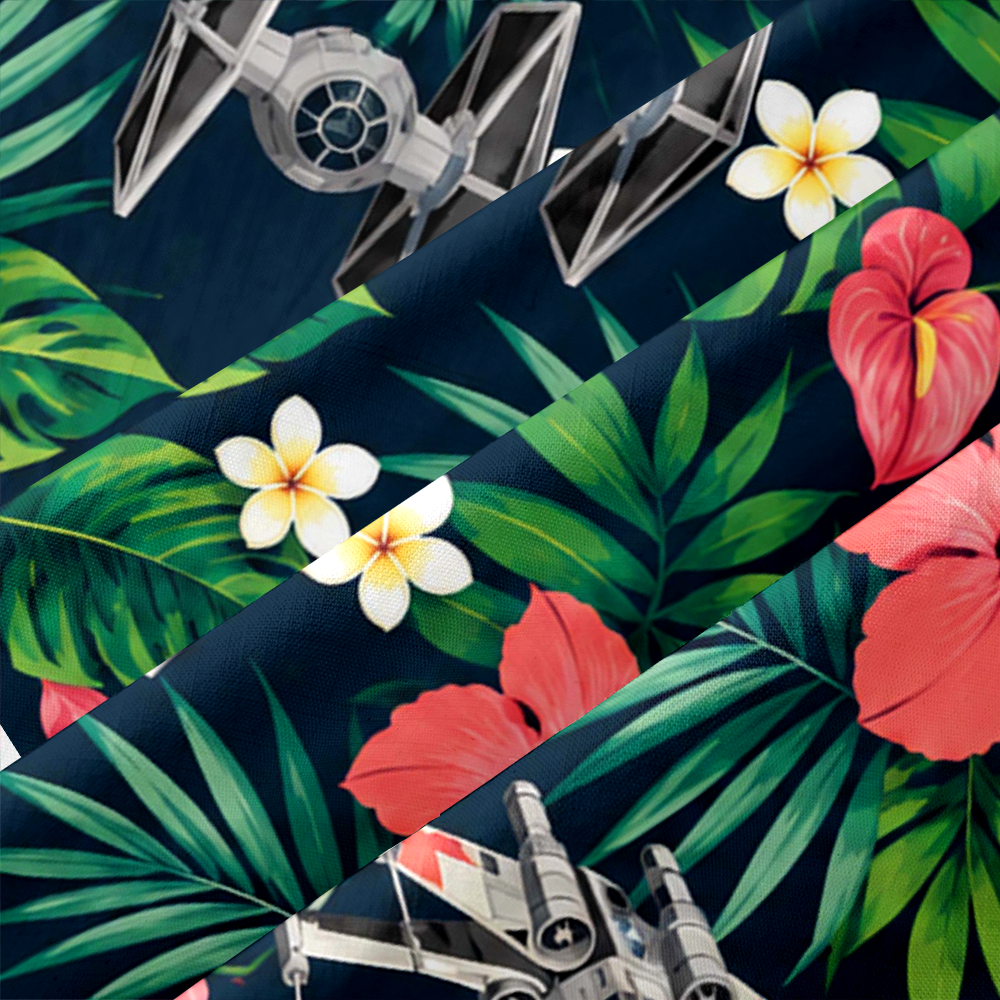Cosmic Hibiscus Button Up Pocket Shirt