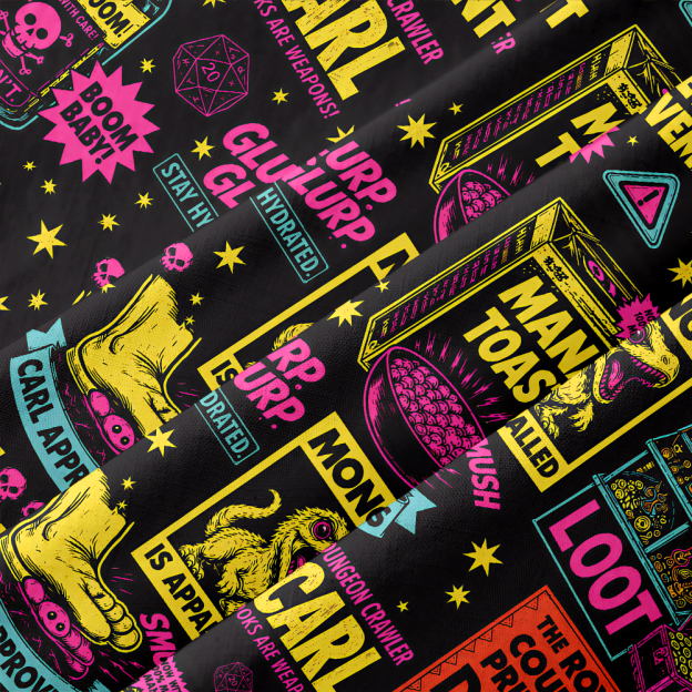 Neon Dungeon Mayhem Button Up Pocket Shirt