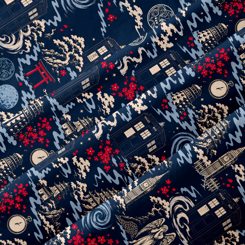 Midnight Time Traveler Button Up Pocket Shirt