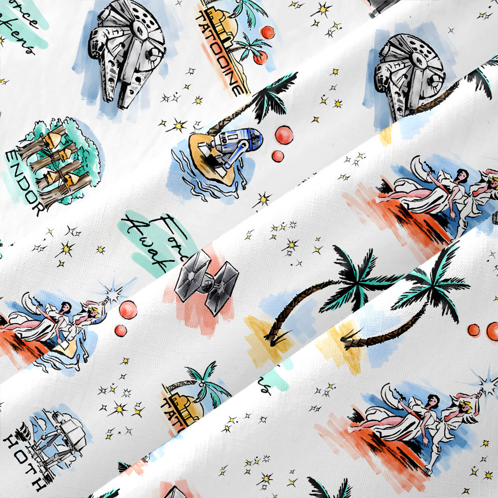 Scifi Hawaiian Scene Funny Button Up Pocket Shirt