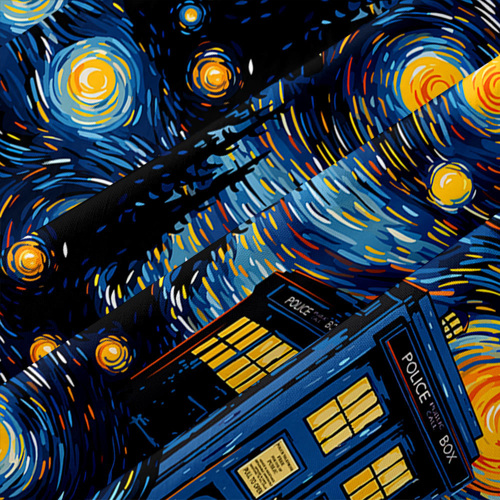 Starry Night Phone Booth Button Up Pocket Shirt