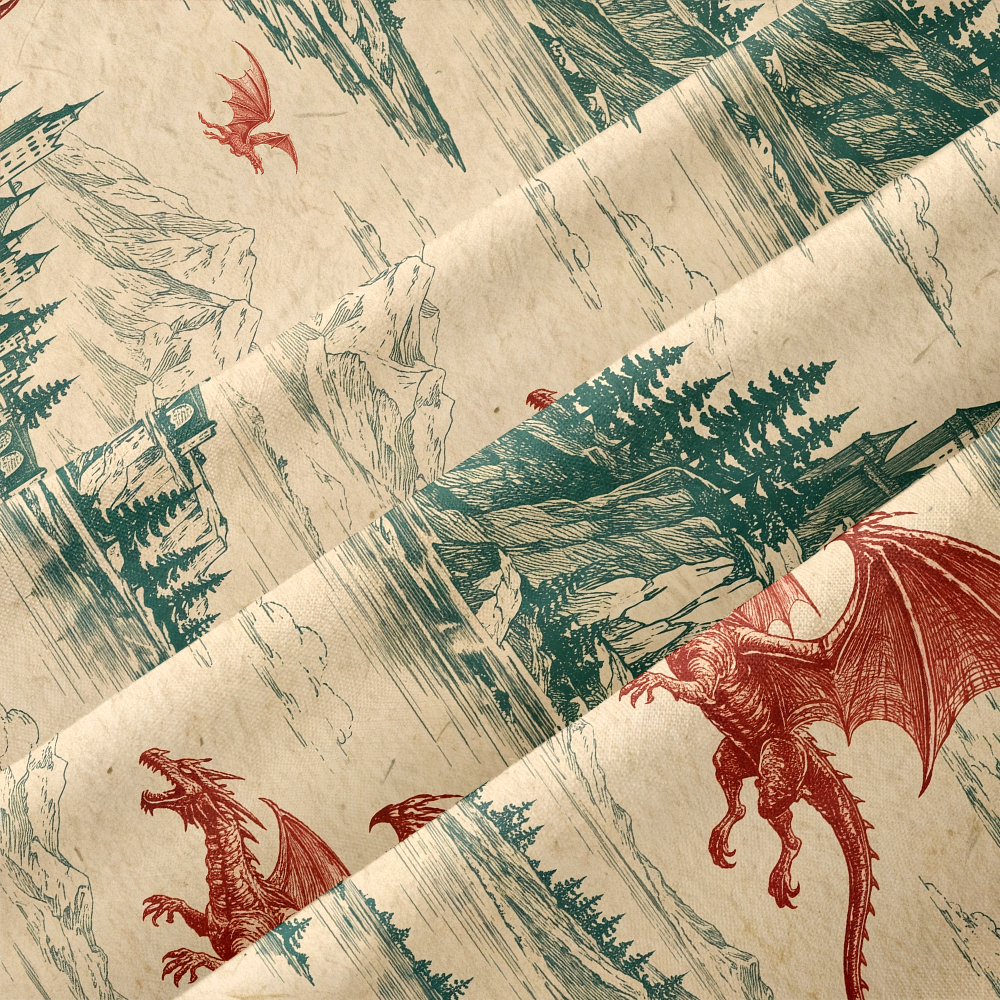 Dragons Above the Pines Button Up Pocket Shirt