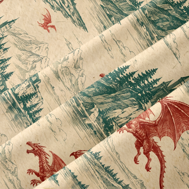 Dragons Above the Pines Button Up Pocket Shirt