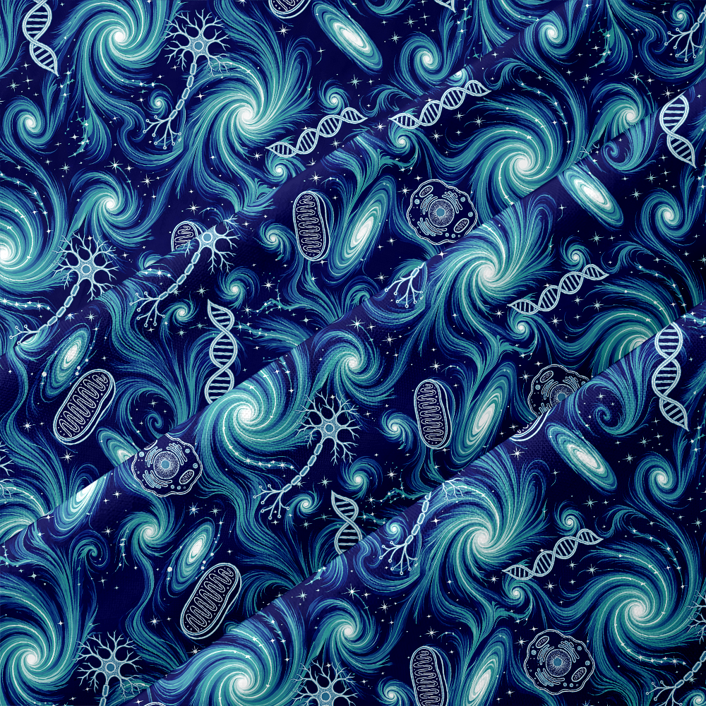 Cosmic Biology Galaxy Neuron DNA Button Up Pocket Shirt