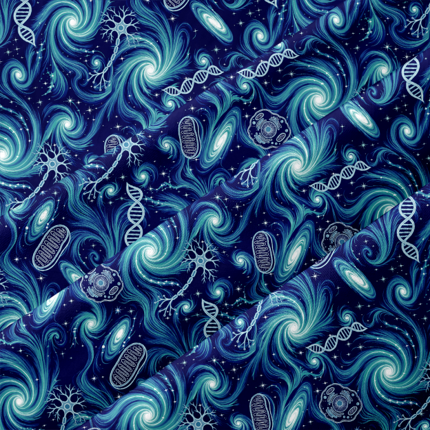 Cosmic Biology Galaxy Neuron DNA Button Up Pocket Shirt