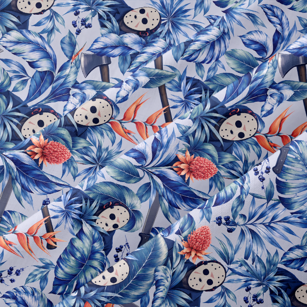Tropical Spooky Horror Pattern Button Up Pocket Shirt