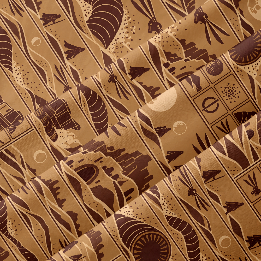 Art Nouveau Alien Desert Scifi Button Up Pocket Shirt