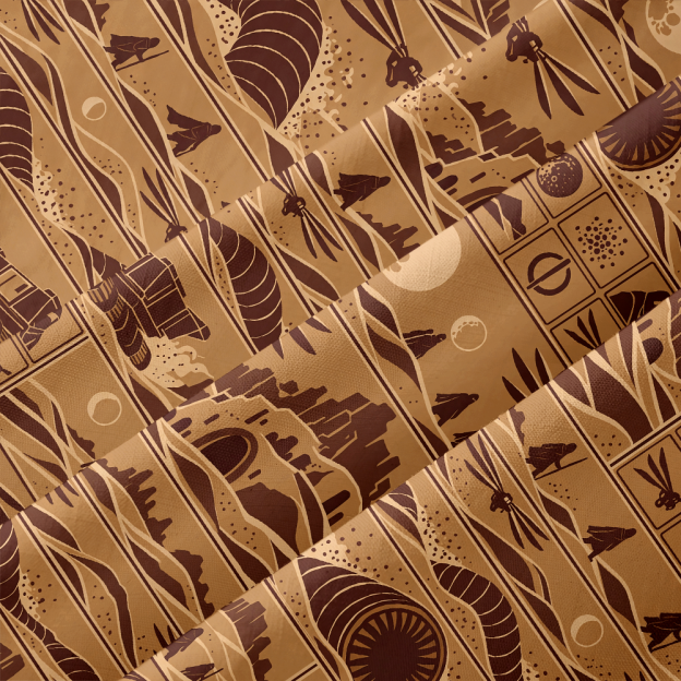 Art Nouveau Alien Desert Scifi Button Up Pocket Shirt