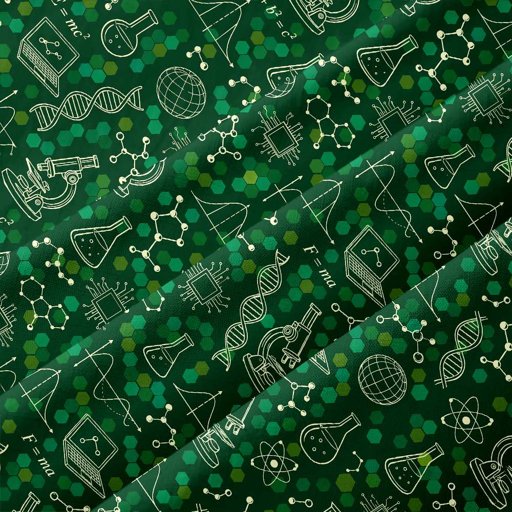 Green STEM Equation Series Button Up Pocket Shirt
