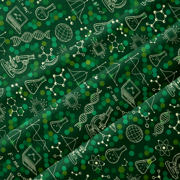 Green STEM Equation Series Button Up Pocket Shirt