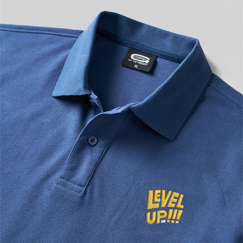 Level Up Geek Embroidered Polo Shirts