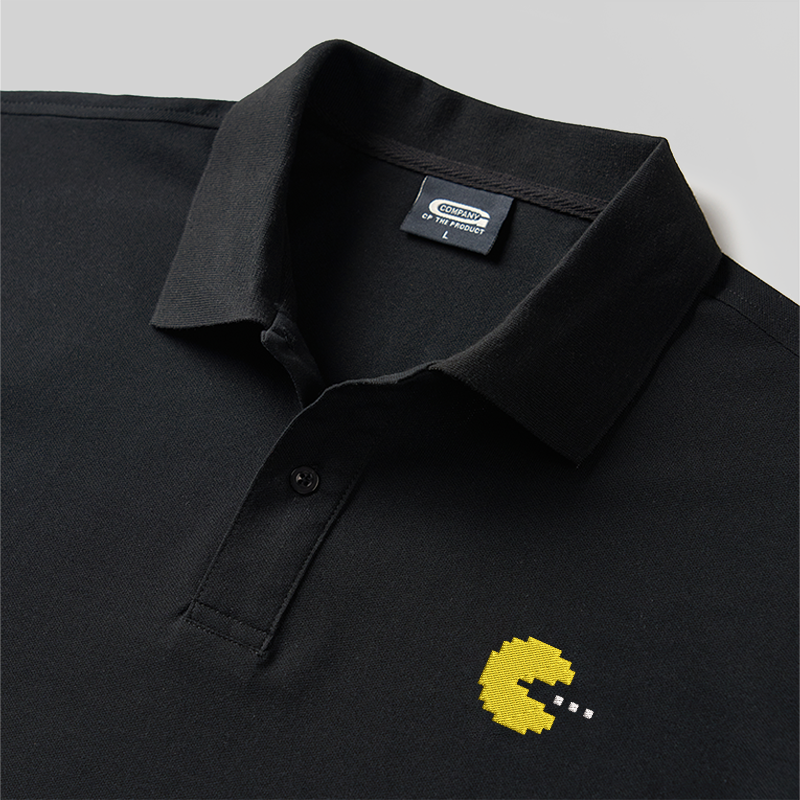 Pac-Man Geek Embroidered Polo Shirt