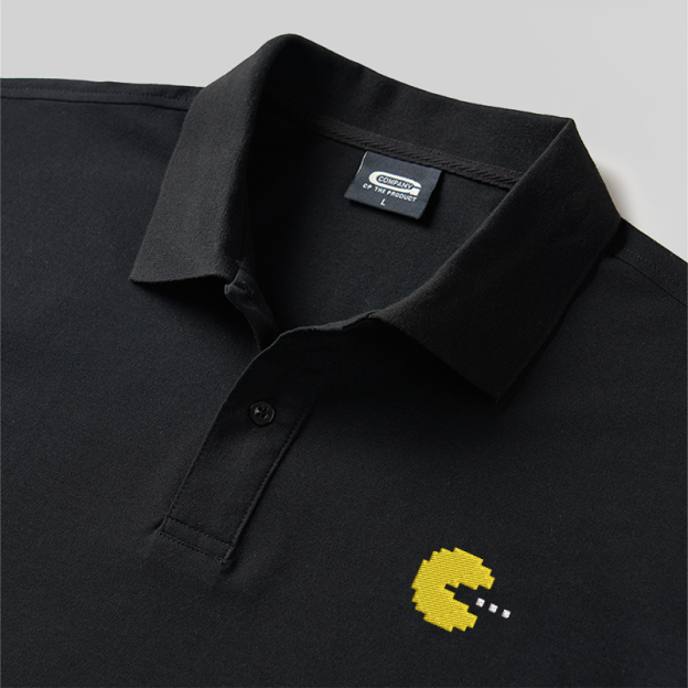 Pac-Man Geek Embroidered Polo Shirt
