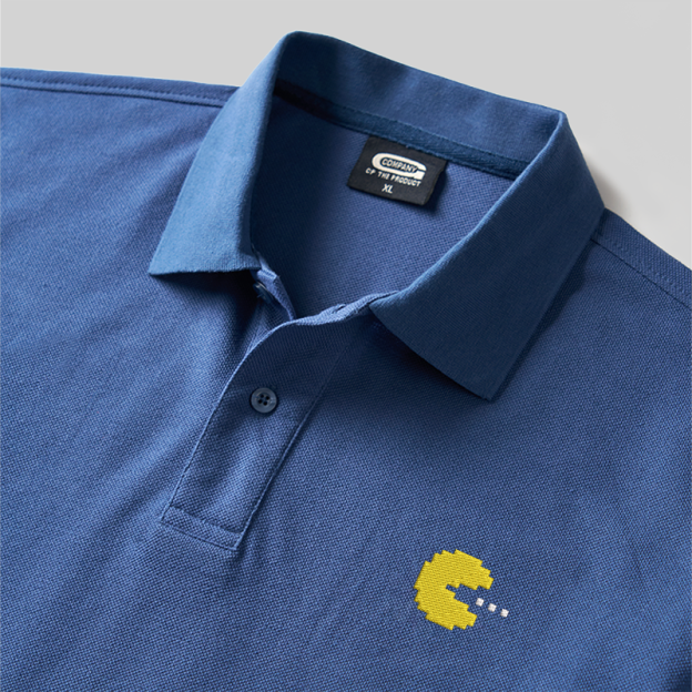 Pac-Man Geek Embroidered Polo Shirt