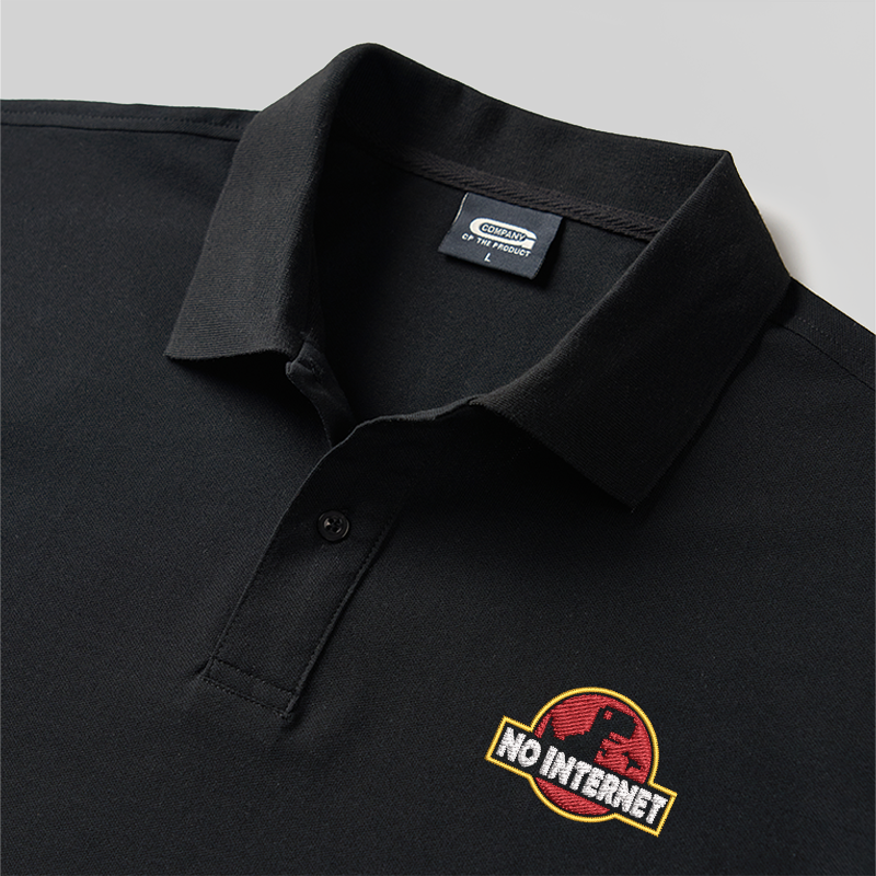 No Internet Geek Embroidered Polo Shirts