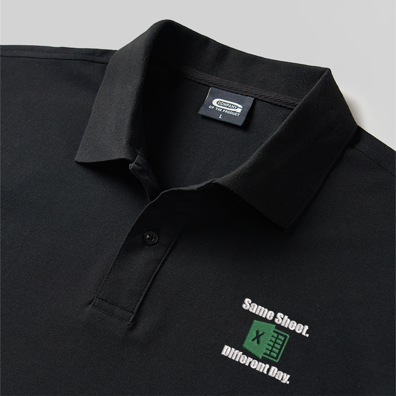 Same Sheet Different Day Geek Embroidered Polo Shirts