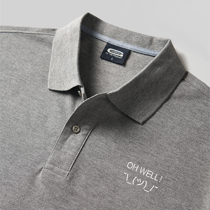 Oh Well Geek Embroidered Polo Shirt