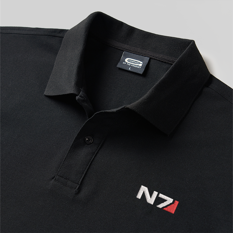 Mass Effect N7 Geek Embroidered Polo Shirts