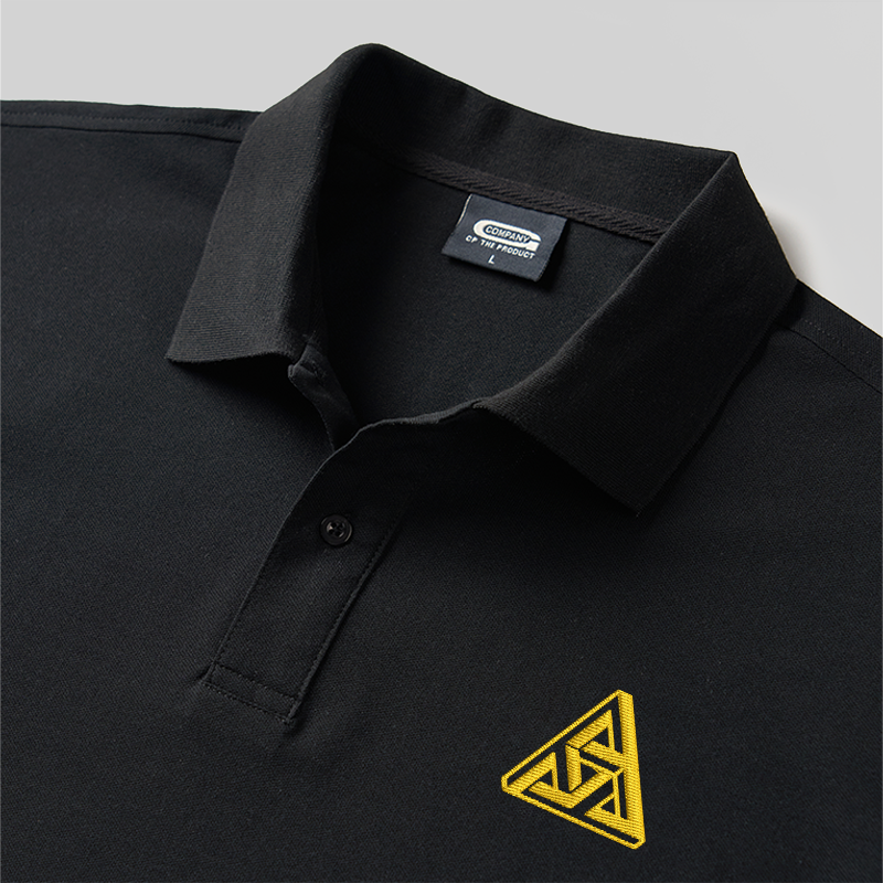 Penrose Triangle Geek Embroidered Polo Shirts