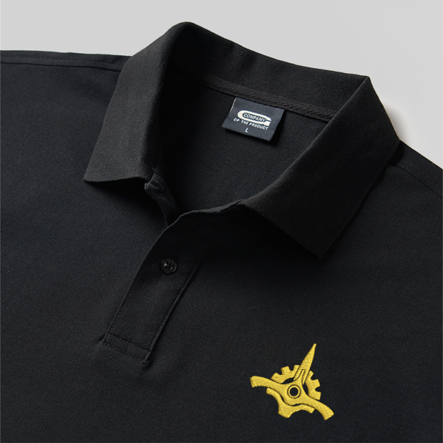 Golden Aegis Geek Embroidered Polo Shirts