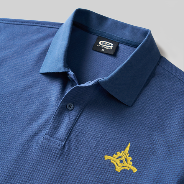 Golden Aegis Geek Embroidered Polo Shirts