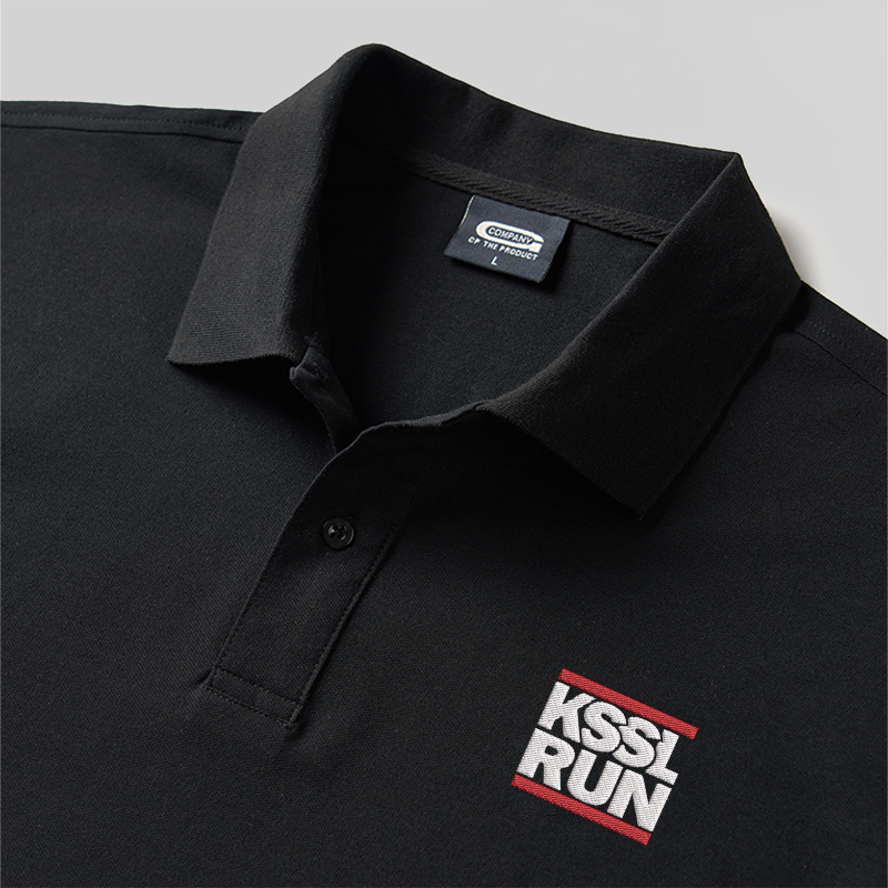 KSSL RUN Geek Embroidered Polo Shirts