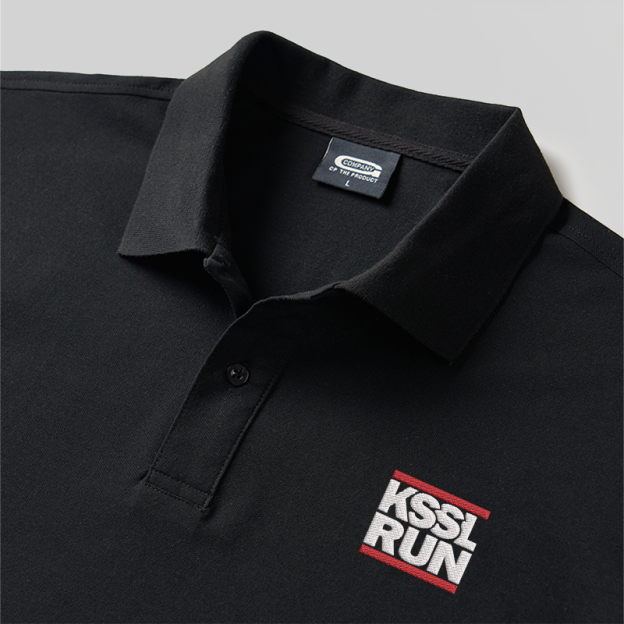 KSSL RUN Geek Embroidered Polo Shirts